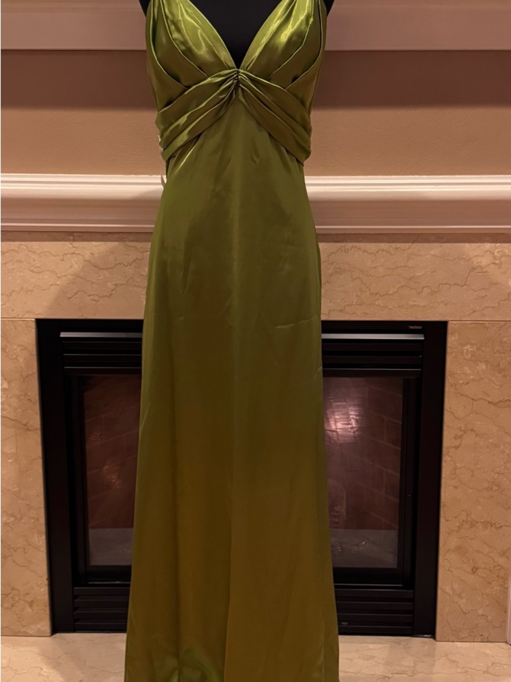 Aspeed Light Green Satin Slip Dress